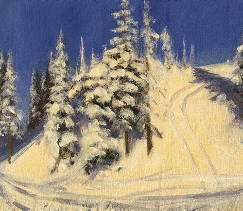 Whistler ski slope panorama by Shelly Du