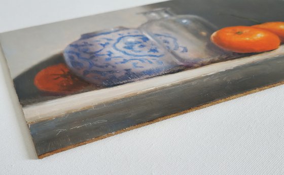 Tangerines and a Vase