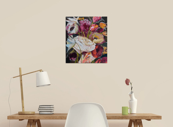 Floral romantic dream original painting on canvas