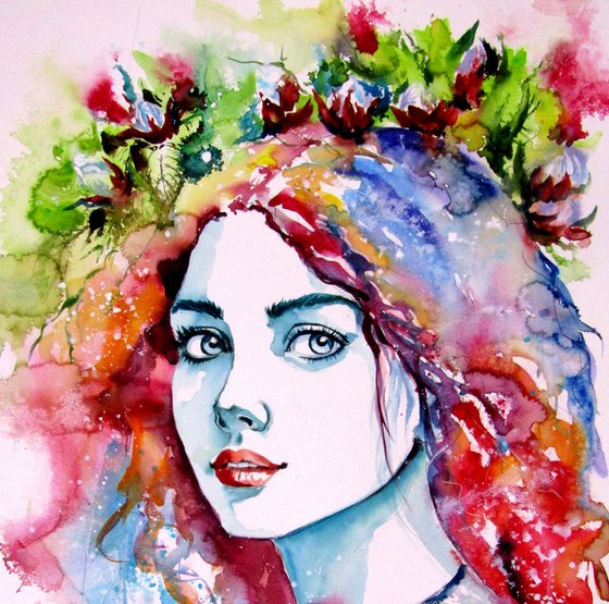 Girl with florals II