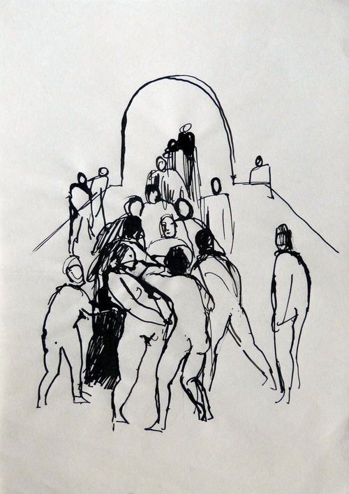 Surrealist drawing 48, 21x15 cm - Artfinder EXCLUSIVE by Frederic Belaubre