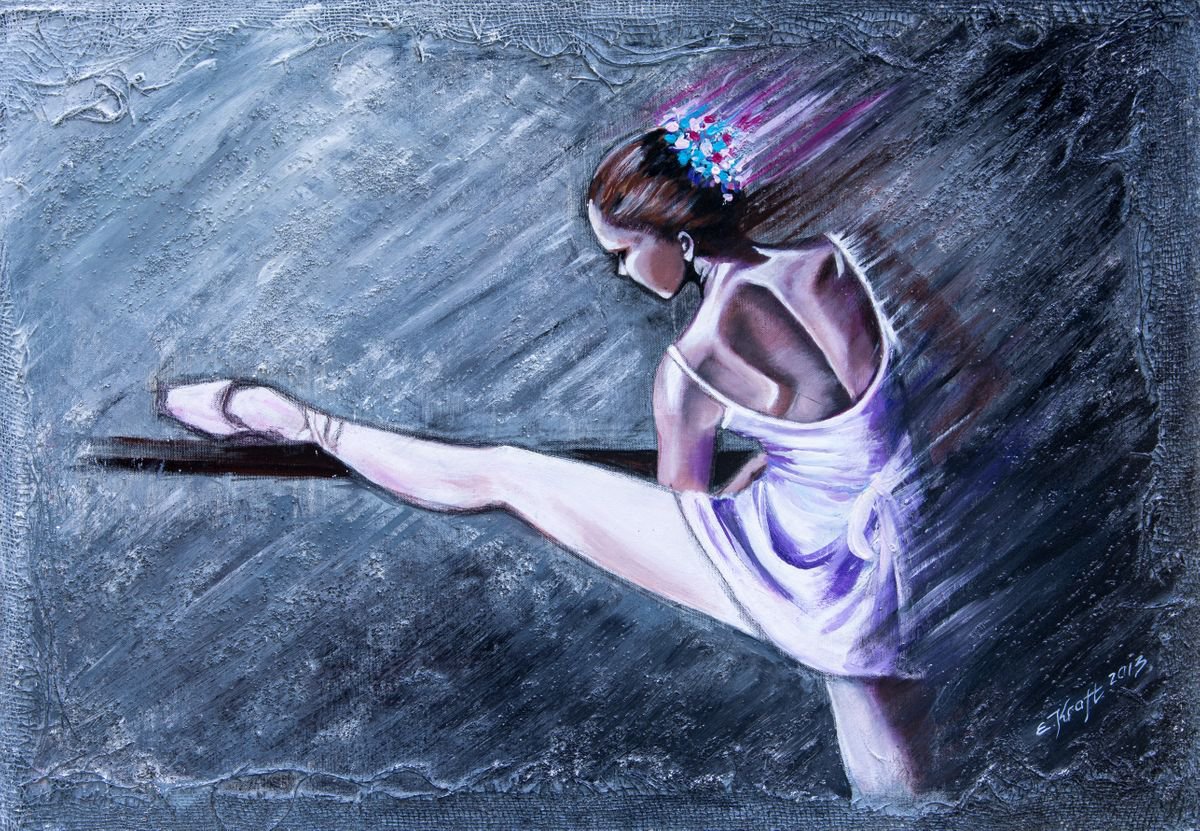 DancerOriginal akrylic painting, large format 100x 70x 2 cm.,ready to hang. by Elena Kraft