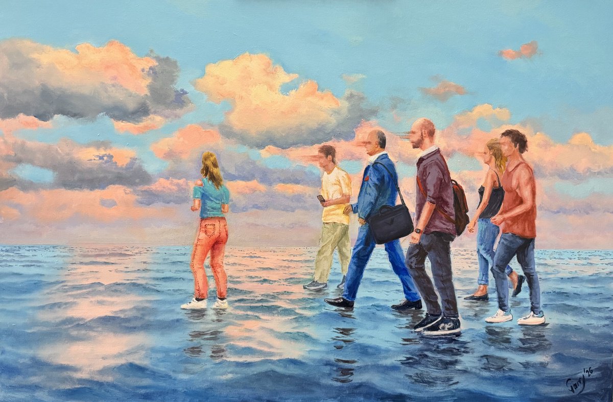 Surrealistic Oil Painting , Crossing 03 By Garry Arzumanyan, 35 X 24, Artwork For Sale On Artfinder