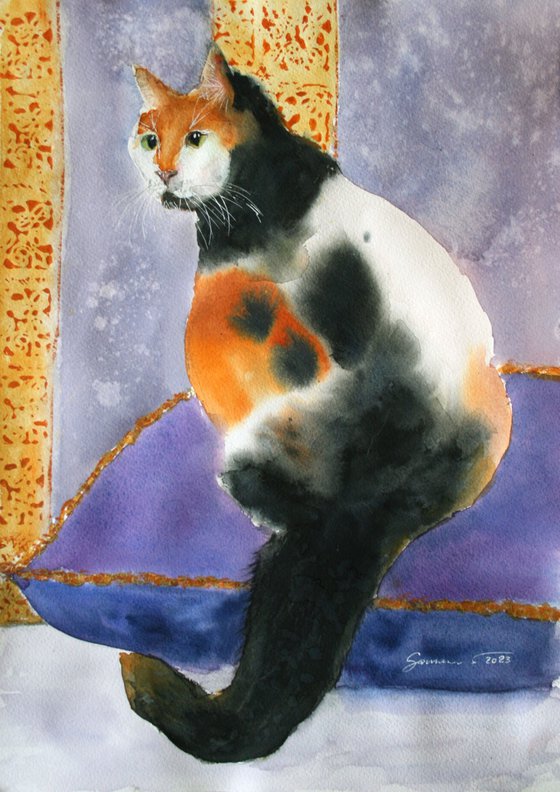 Cat VII / FROM THE ANIMAL PORTRAITS SERIES / ORIGINAL PAINTING