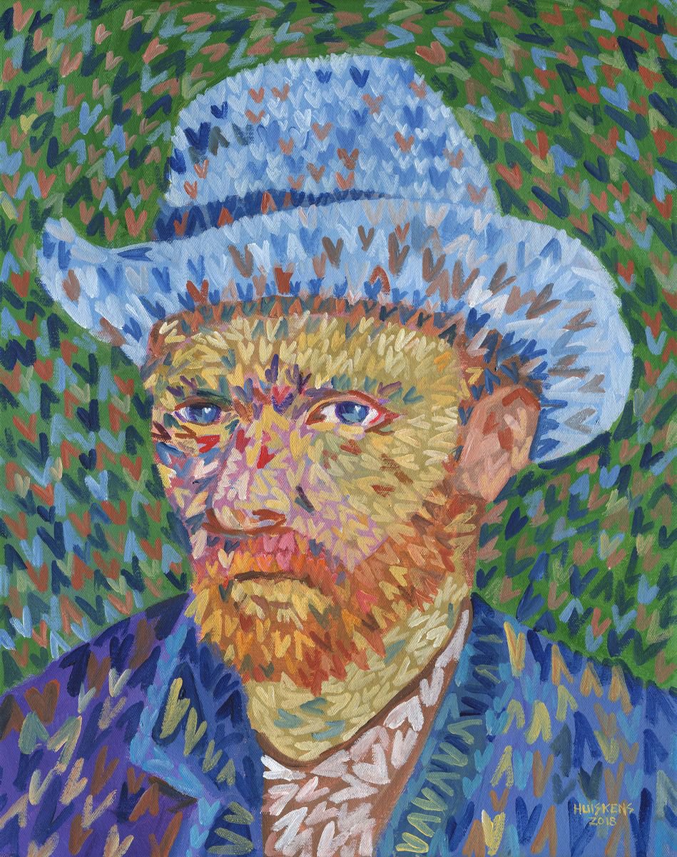 I ♥ Van Gogh (Portrait Of Vincent In Gray Felt Hat) by Randal Huiskens