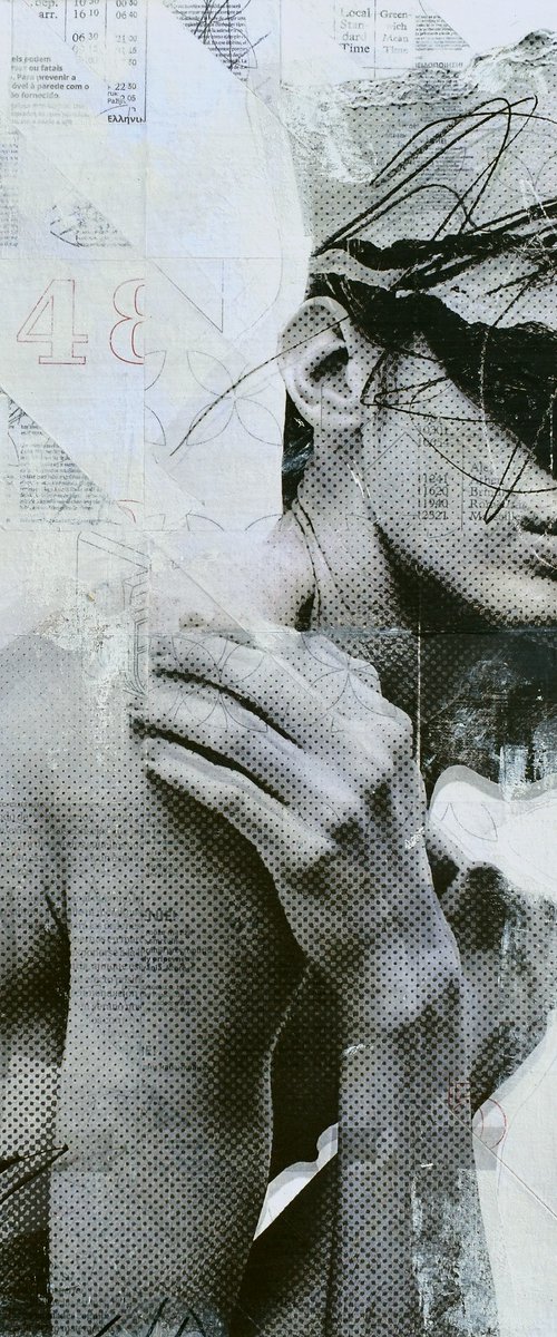 Collage_98_50x50 cm_Grey portrait by Manel Villalonga