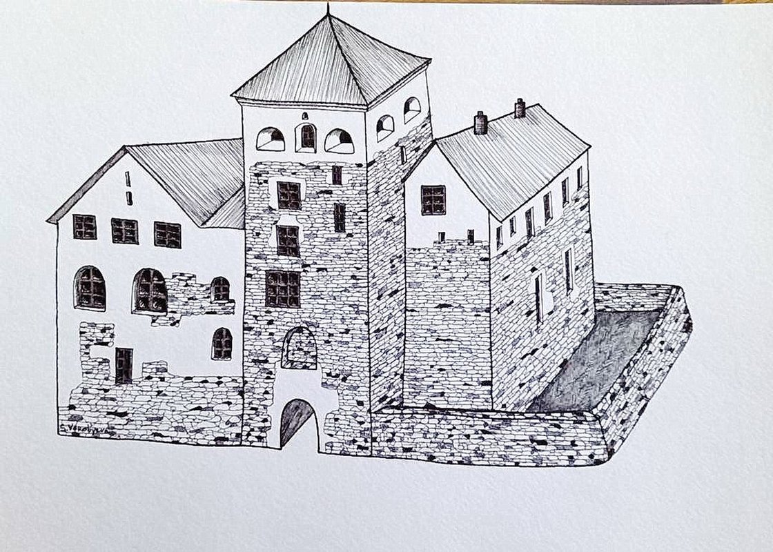 The Castle of Turku Ink drawing by Svetlana Vorobyeva | Artfinder