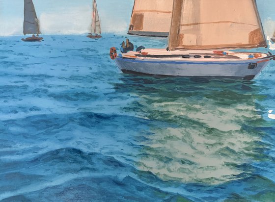 Seascape with Sailboats 45