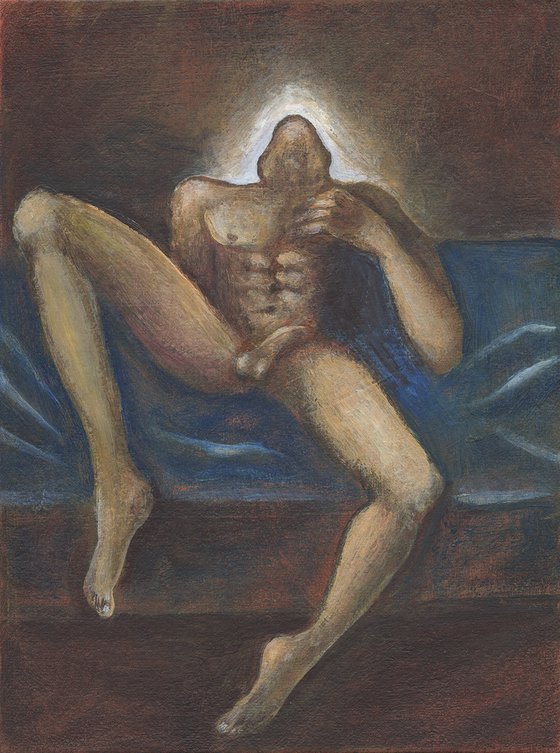 Male Nude With Overthrown Head