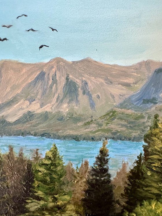 Glacier National Park in Montana USA oil painting