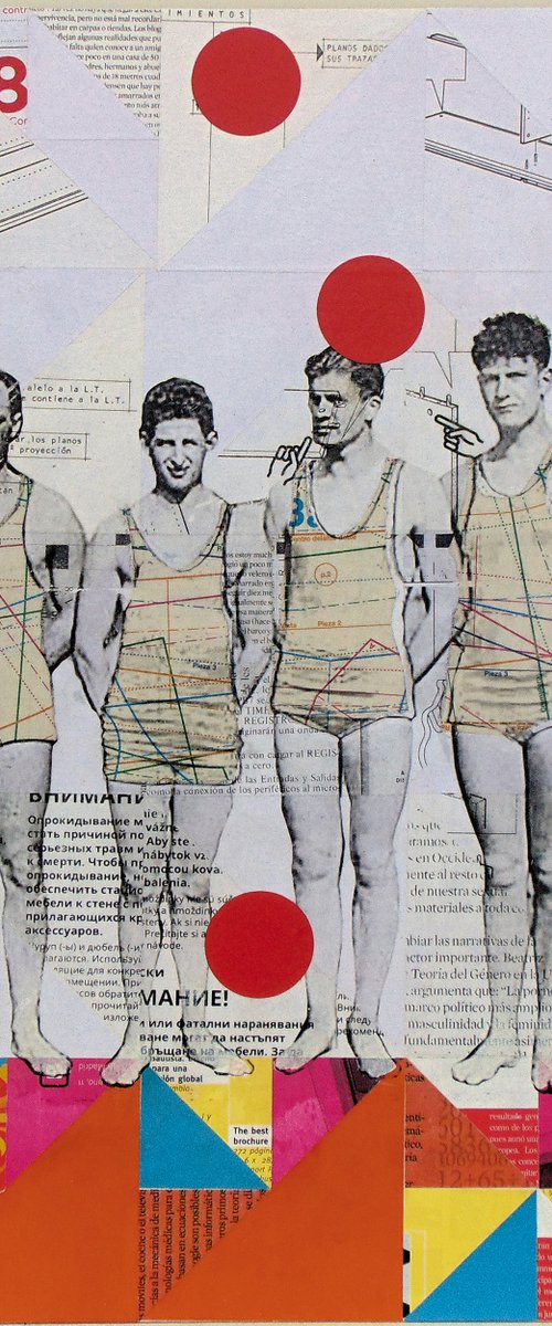 Collage_53_50x50 cm_Red pop portrait by Manel Villalonga