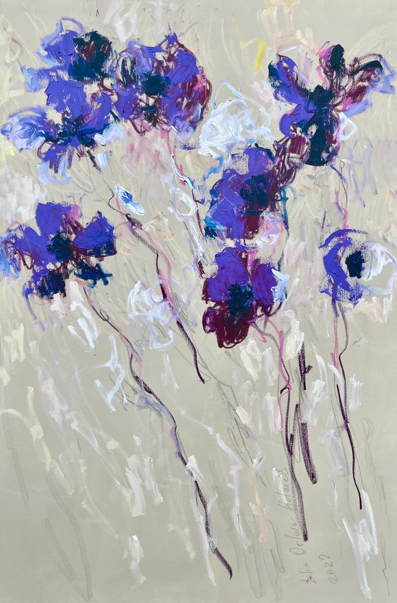 Purple flowers by Lilia Orlova-Holmes