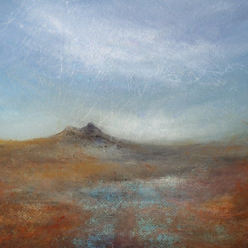 Flow country dawn, Scottish moorland landscape  in muted autumn colours by oconnart