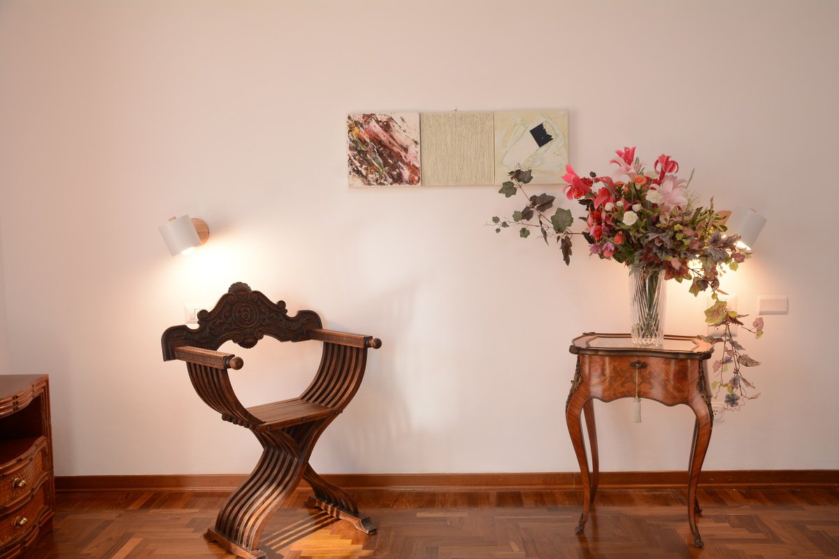 Abstract Oil Painting By Bruno Di Pietro, 35 X 12, The Creation, Original Artwork