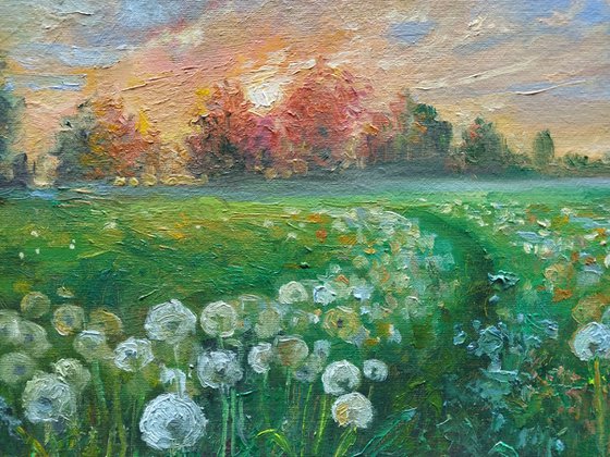 Landscape with dandelions