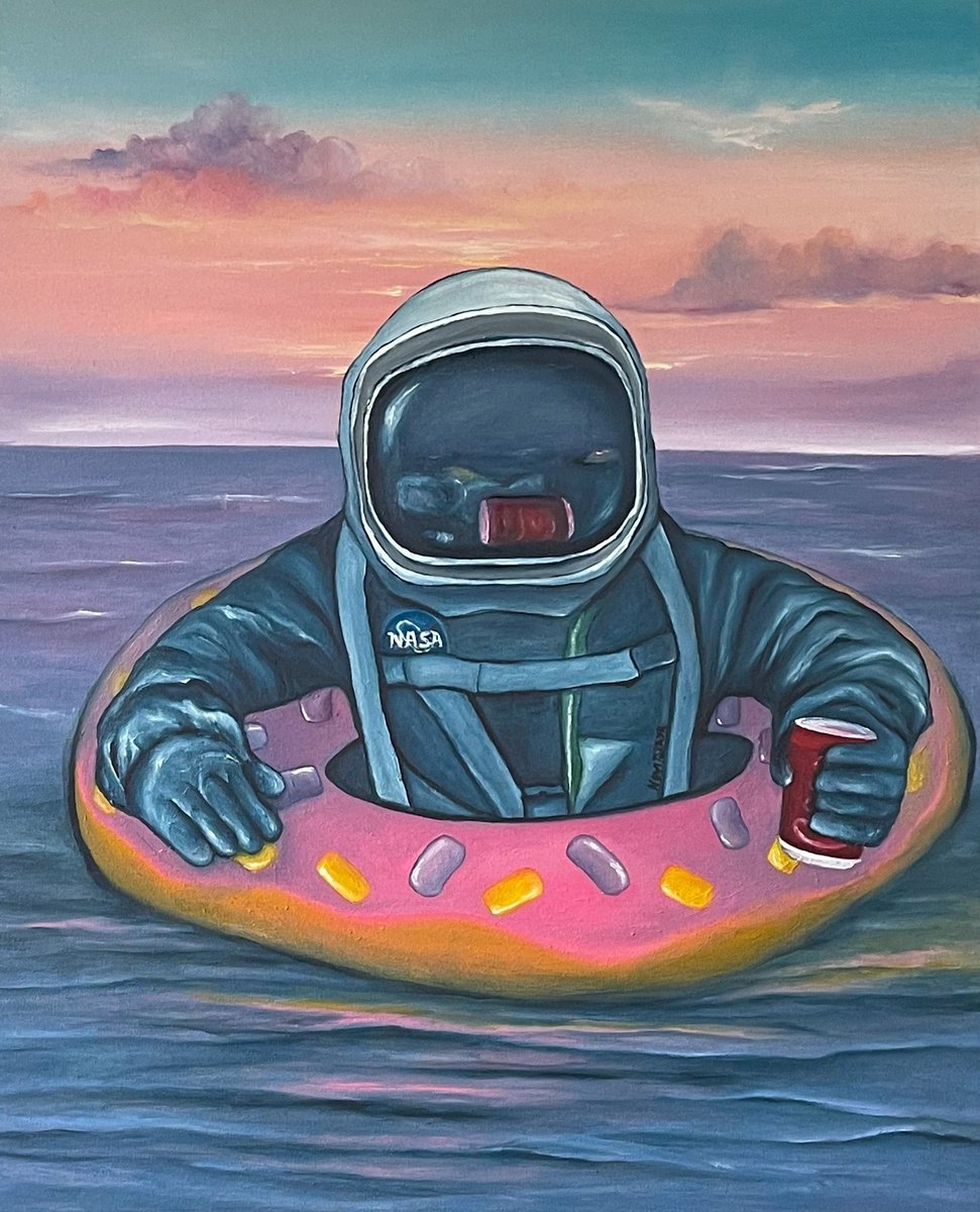 Expressive Portrait Oil Painting By Anastasiia Novitskaya, 24 X 29, Drifting, Original Artwork