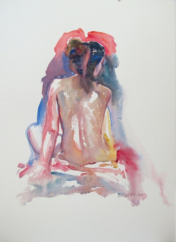 seated female nude