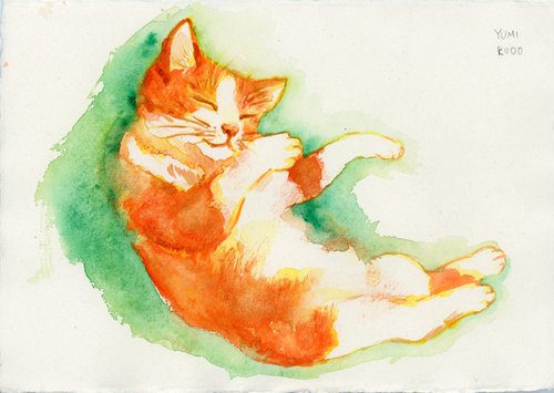 Sleeping cat by Yumi Kudo