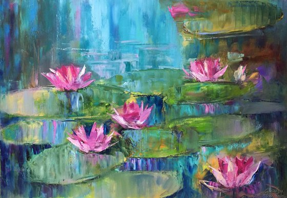 Water-lilies. Sounds of nature