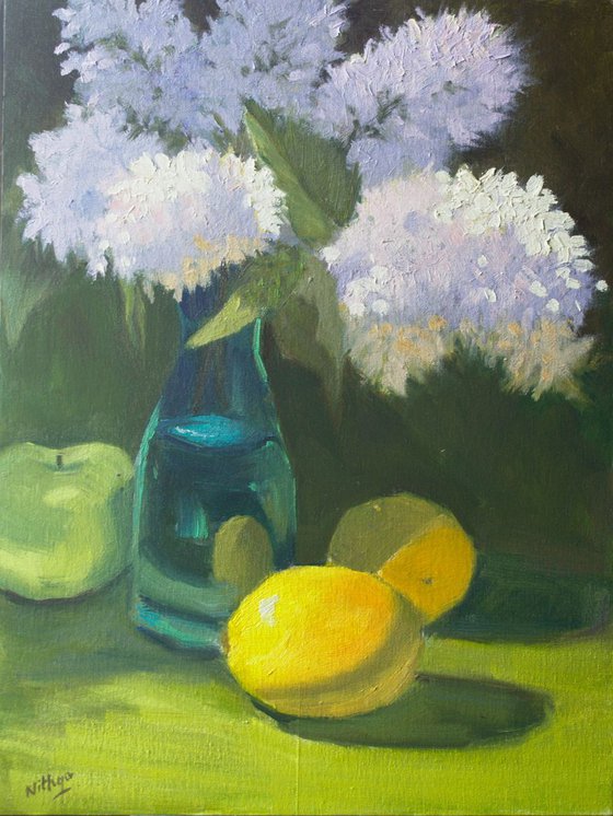 White Lilacs under the Sun - Still Life Painting