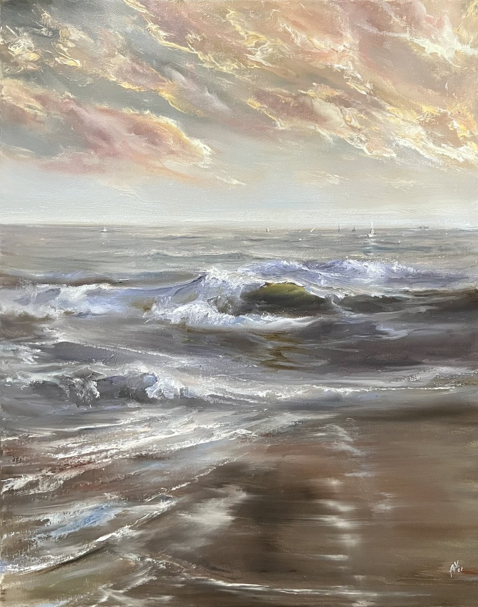 Expressive Oil Painting , Blurry Skies By Alesia Yeremeyeva, 16 X 20, Artwork For Sale On Artfinder
