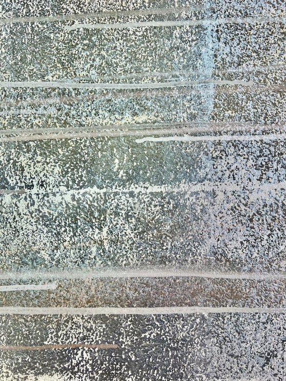 150x80cm Large Abstract . Gold Silver Copper Shine