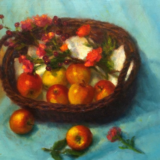 Still life with apples
