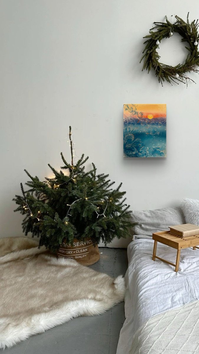 Impressionistic Landscape Oil Painting By Aisylu Burangulova, 9 X 12, Frosty Morning, Original Artwork