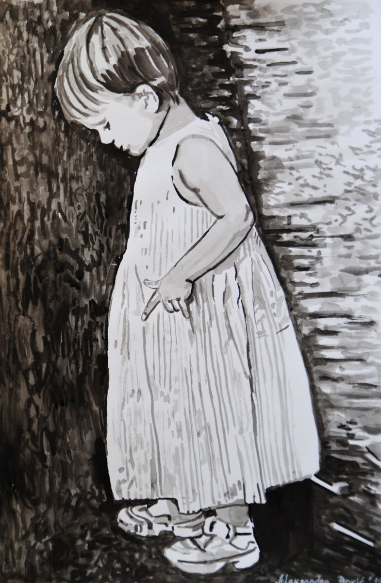 Little girl / 42 x 27 cm by Alexandra Djokic