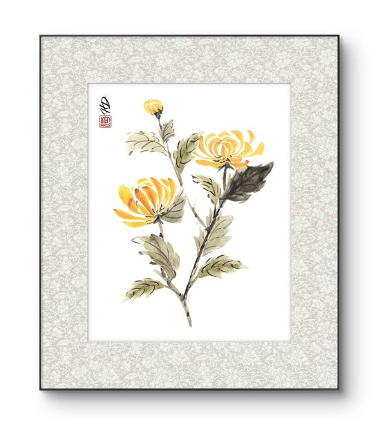 Golden Autumn Chrysanthemum