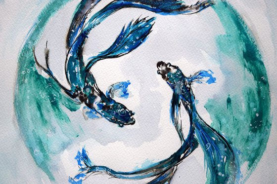 Koi fishes/ Watercolor