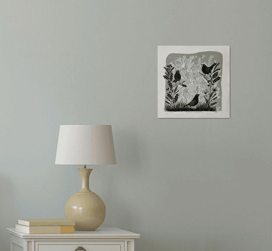 Three Curious Blackbirds III