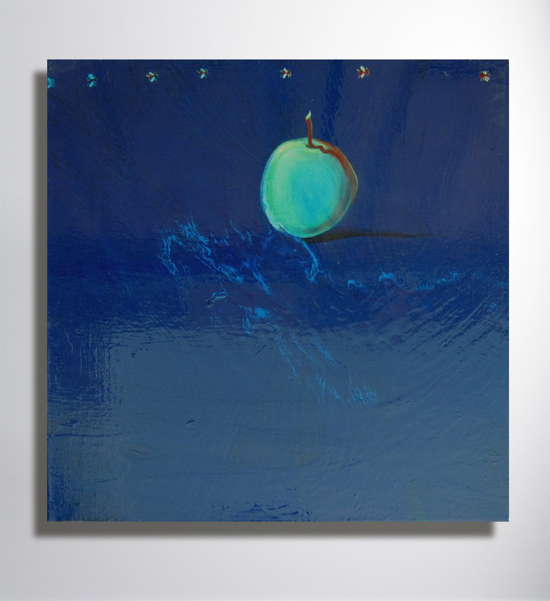 Photorealistic Still Life Oil Painting By Marya, 20 X 20", "Still Life With An Apple", Original Artwork