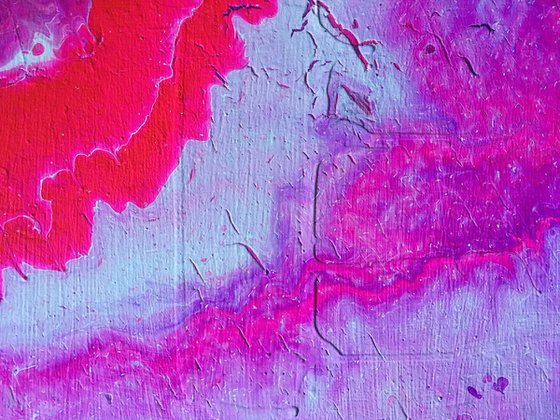 "Manifesting In Magenta" - FREE USA SHIPPING - Original Abstract PMS Fluid Acrylic Painting - 24 x 24 inches