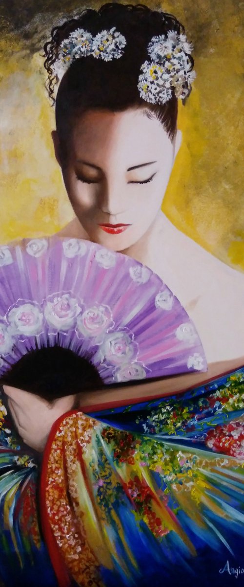 Geisha - woman portrait by Anna Rita Angiolelli