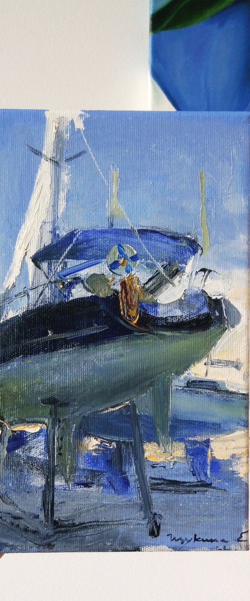 Yahts in the port. Italy by Helen Shukina