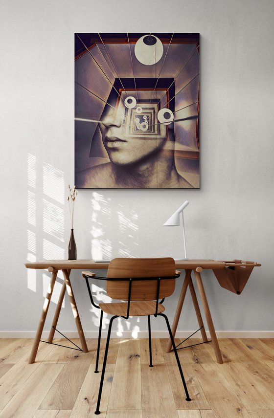 Urban collection Vol 27. light geometry. Art portrait on canvas