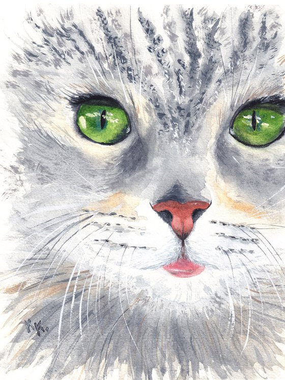 Being Extra Cute. Original Cat painting