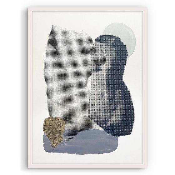 Halftone Statue Meets Earthy Vibes