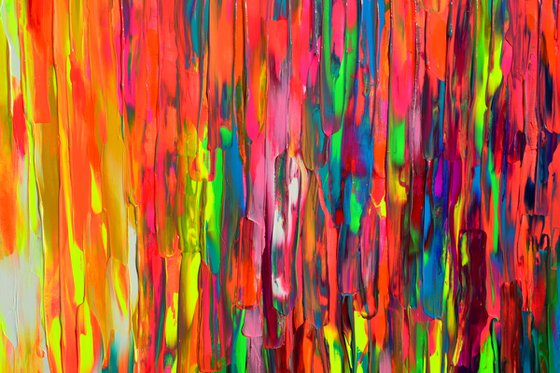 63x31.5'' Large Ready to Hang Abstract Painting - XXXL Huge Colourful Modern Abstract Big Painting, Large Colorful Painting - Ready to Hang, Hotel and Restaurant Wall Decoration, Happy Gypsy Dance