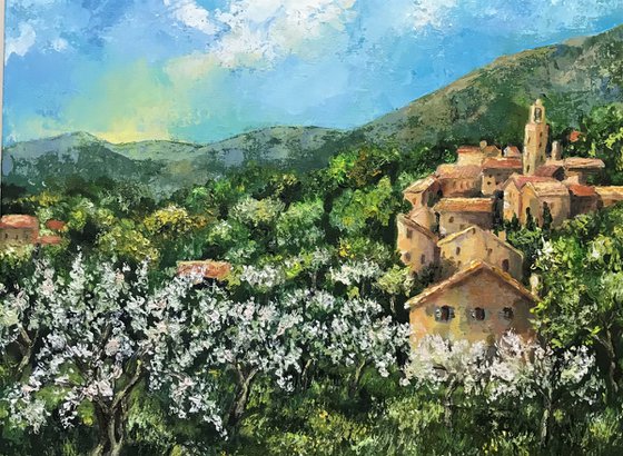 Springtime in Provence no 2  -landscape painting