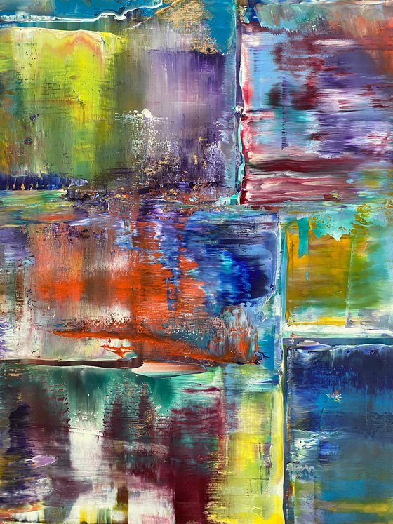 "Standing Up For Each Other" - Original PMS Abstract Diptych Oil Paintings On Wooden panels - 28" x 32"