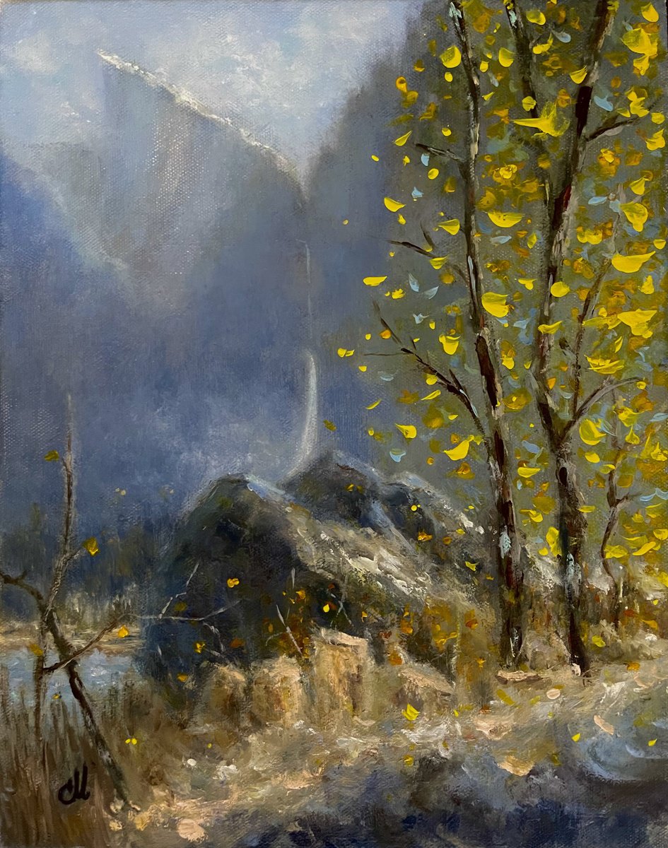 Impressionistic Landscape Oil Painting By Cristina Mihailescu, 11 X 14, Autumn Reverie, Original Artwork