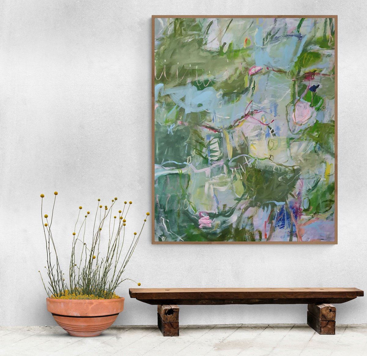 Organic Abstract Acrylic Painting By Jutta Widrinsky, 51 X 59", Moments Of Nature, Original Artwork