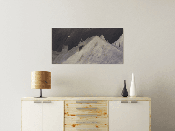 “Snowy Peaks Of Alaska At Midnight” 100x50x2cm