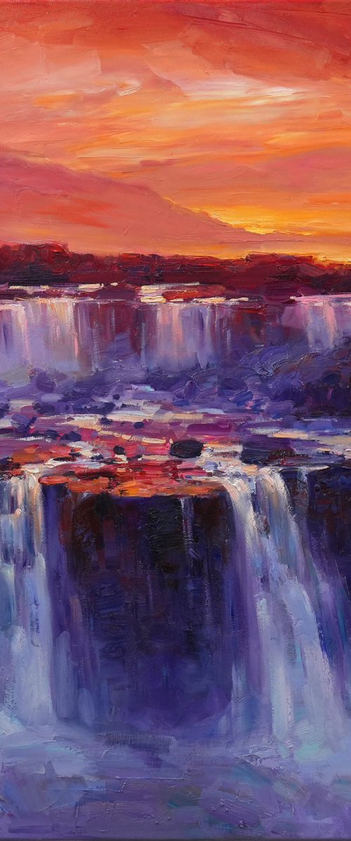 Golden Light Above the Falls by Serhii Cherniakovskyi