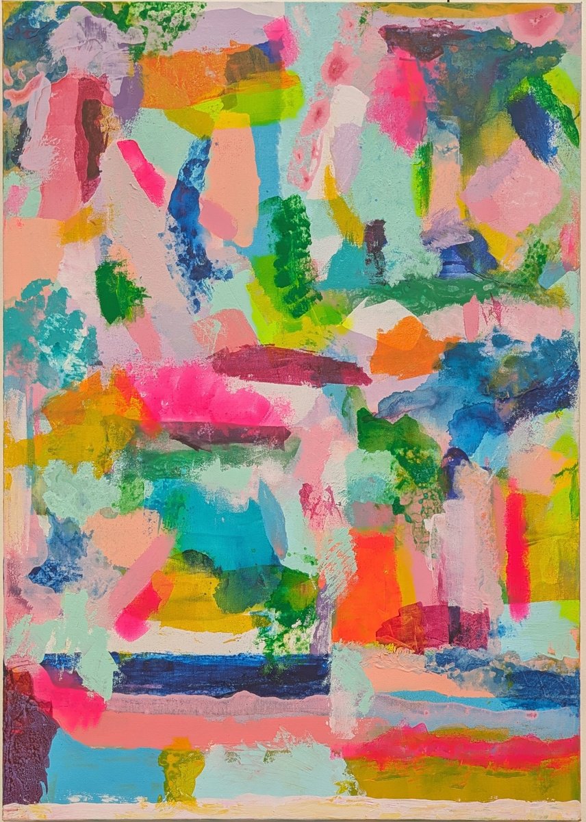 Abstract Painting By Iqra Adam, 30 X 40, The Heartbeats Of Happiness, Original Artwork