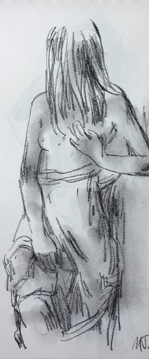 Sketch of a girl 4 by Nelina Trubach-Moshnikova