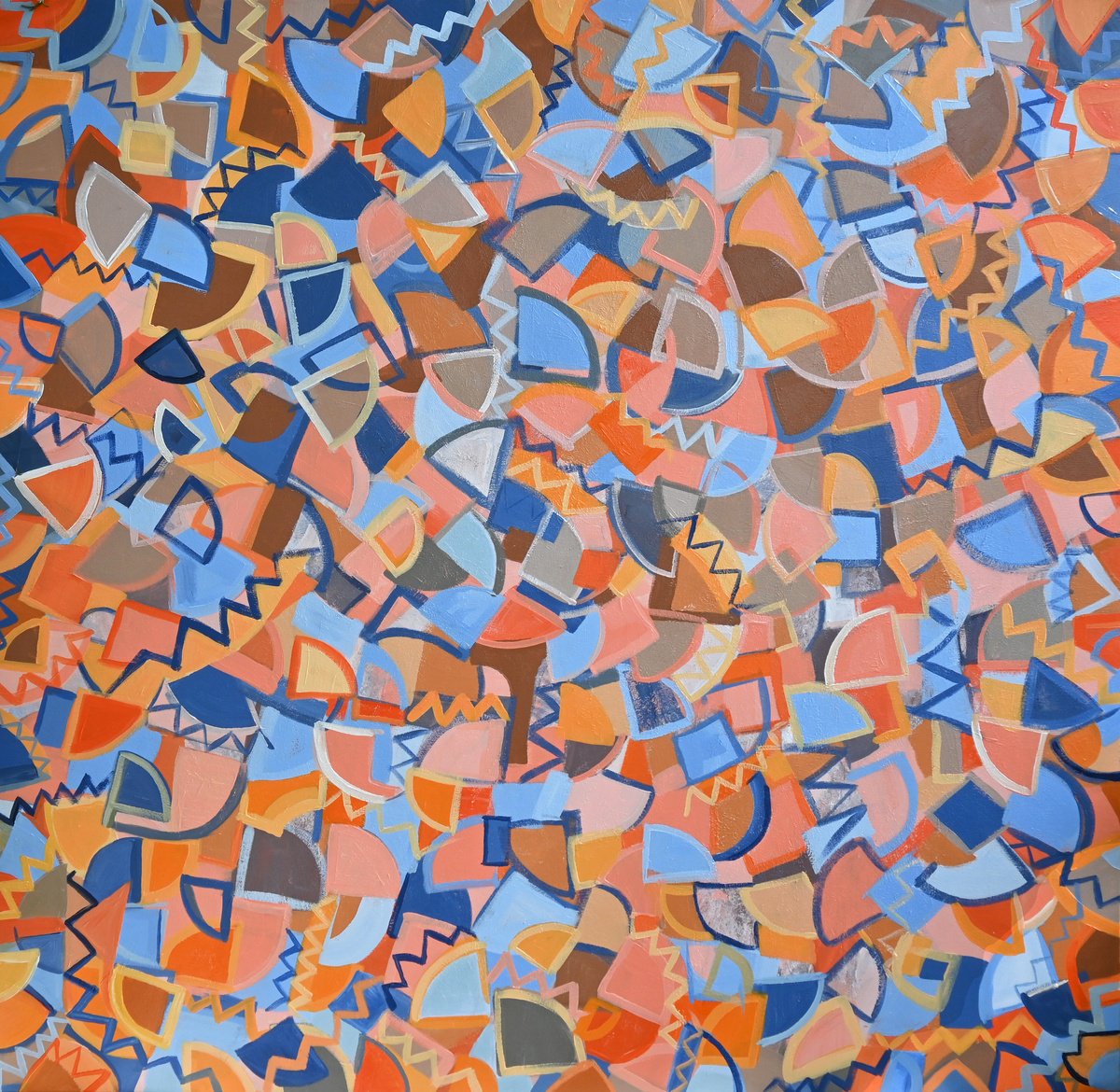 Abstract Acrylic Painting By Mima Taneva, 47 X 47", Sea Floor, Original Artwork