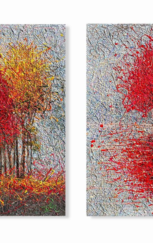 Lights of Autumn Diptych by Nadiia Antoniuk